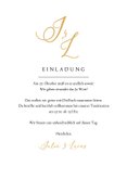 Hochzeitskarte Einladung Namen in Gold 3