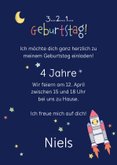 Kindergeburtstag Einladung Astronaut im Weltall 4 Jahre 3