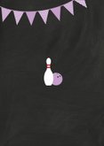  Kindergeburtstagseinladung Bowling lila 10 Jahre Rückseite