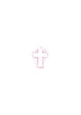 Kommunionskarte eigenes Foto Kreuz pink Farbspritzer Rückseite