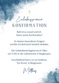 Konfirmationskarte Junge Auqarell modern dunkelblau 3