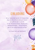 Lila Einladung zur Einschulung Ballons & Schultüten 3