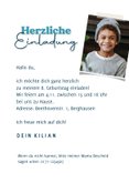 Lustige Kindergeburtstagseinladung Pferd mit Sonnenbrille 3