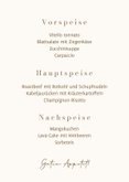 Menükarte Hochzeit Beige minimalistisch Ampersand 3