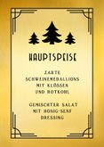 Menükarte Weihnachtsessen 'VIP-Ticket' Art Deco 3