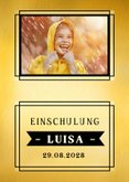 Menükarte zur Einschulungsfeier Goldlook 2