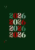 Neujahrskarte dunkelgrün Sternchen Firma 2027 bunt 2
