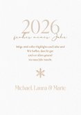 Neujahrskarte Fotocollage Schneeflocke Gold 2026 3
