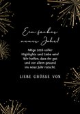 Neujahrskarte Uhr und Feuerwerk 3