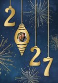 Neujahrskarte Weihnachtskugeln mit Foto '2027' 2