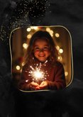 Neujahrskarten Foto goldener Rahmen Schwarz 'Liebevoll' 2