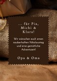 Nikolauskarte Nikolausgruß klitzekleine Maus mit Brief 3