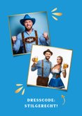 Oktoberfest Einladungskarte Blau-Weiß 2