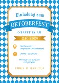 Oktoberfest Einladungskarte Blau-Weiß 3