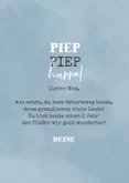 'Piep piep hurra' blaue Geburtstagskarte mit Maus 3