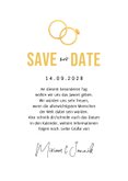 Save-the-Date-Karte Ehepaar Fußfessel Golddruck 3