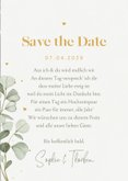 Save-The-Date-Karte Eukalyptuszweige & Gold 3