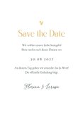 Save-the-Date-Karte zur Hochzeit Blattgrün & Text in Gold 3