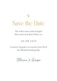 Save-the-Date-Karte zur Hochzeit Blattgrün & Text in Gold 3