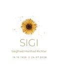 Sterbebild Foto mit Sonnenblume 3