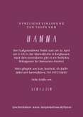 Taufeinladung Kreuz pink Spritztechnik mit Foto 3