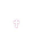 Taufeinladung Kreuz pink Spritztechnik mit Foto Rückseite