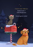 Umzugskarte zu Weihnachten Haustiere im Schnee 2