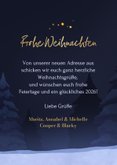 Umzugskarte zu Weihnachten Haustiere im Schnee 3