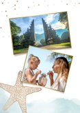 Urlaubskarte Bali Fotocollage Strand Muscheln 2