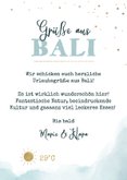 Urlaubskarte Bali Fotocollage Strand Muscheln 3