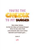 Valentinskarte 'Cheese to my Burger' 3