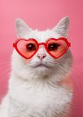 Valentinskarte Katze mit Brille lustiger Spruch 2