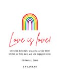 Valentinskarte Regenbogen 'You colour my world' 3