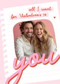 Valentinskarte Typografie 'All I want for Valentine is you' 2