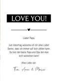 Vatertag 'Love you' Fotokarte in Buchstaben LOVE  3