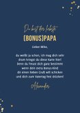 Vatertagskarte Bonuspapa mit Foto Blau Goldkleckse 3