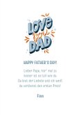 Vatertagskarte 'Love you dad' Lettering 3