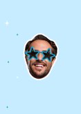 Vatertagskarte mit Foto im Stickerlook Sternchenbrille Cool 2
