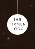 Weihnachtsfeier Einladung Firma Logo Schneekristall braun 2