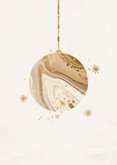 Weihnachtsfeier Einladungskarte Mamor Weihnachtskugel beige 2