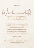 Weihnachtsfeier Einladungskarte Mamor Weihnachtskugel beige 3