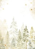 Weihnachtsgrüße Wald Aquarell Rückseite