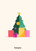 Weihnachtskarte abstrakte Formen Weihnachtsbaum bunt Bonprix 2