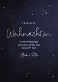 Weihnachtskarte bunte Lichterkette Rotkehlchen mit Mütze 3