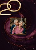 Weihnachtskarte dunkelrot Marmoroptik Fotocollage 2027 2