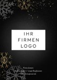 Weihnachtskarte Firma Schriftzug mit Schneekristallen 2