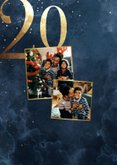 Weihnachtskarte große Jahreszahl Gold 2