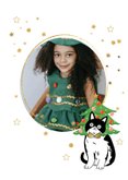 Weihnachtskarte Katze mit Weihnachtsbaum 2
