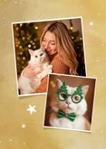 Weihnachtskarte lustige Katze mit Weihnachtsbrille 2