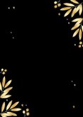 Weihnachtskarte Schrift und Blätter Goldlook Rückseite